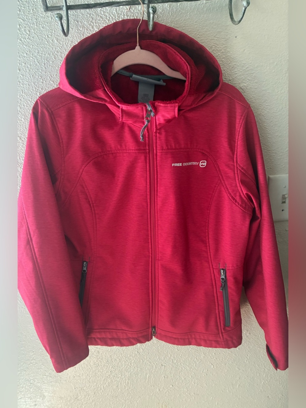Free Country Fully Lined Zip Front Jacket With Detachable Hood
